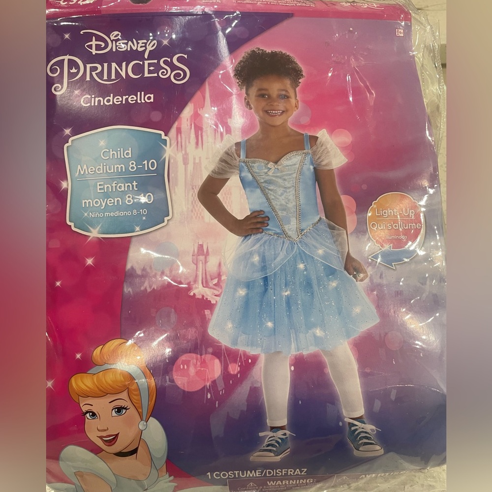 Disney Cinderella Princess Halloween Dress - Blue and White size med
